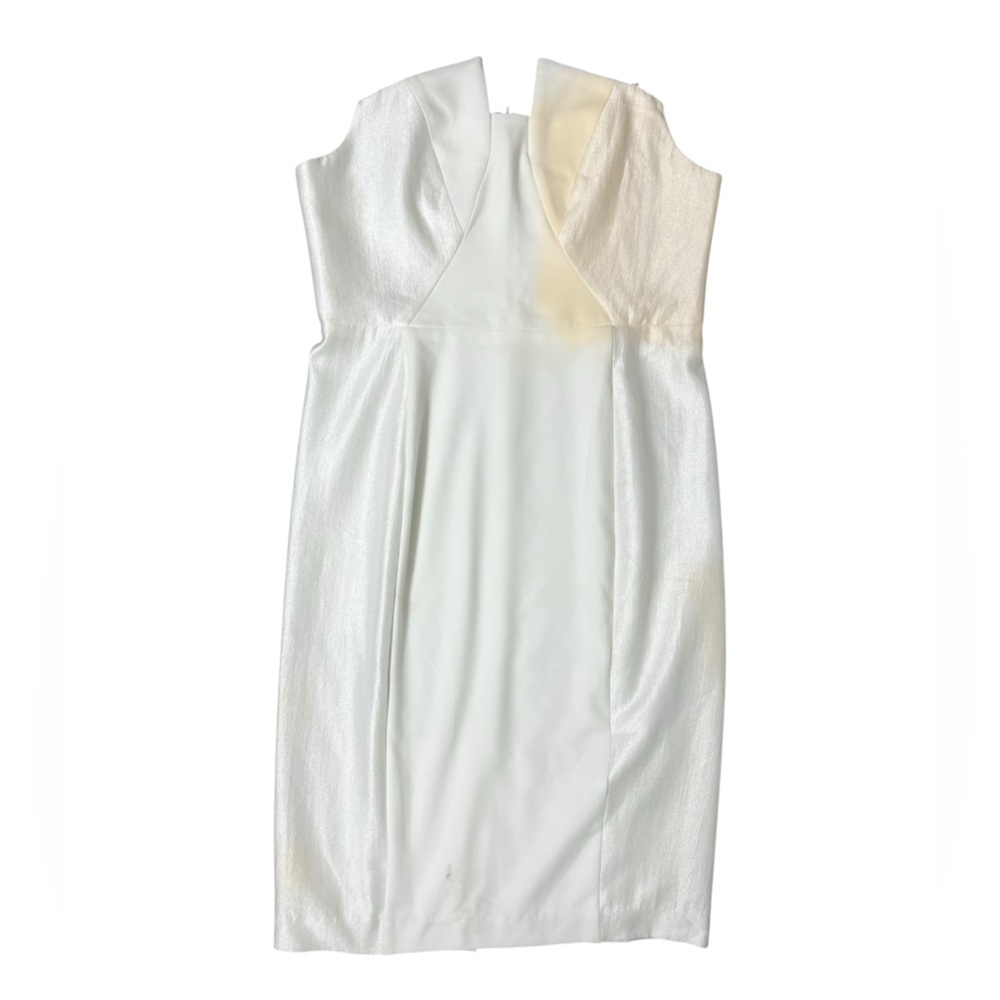 Black Halo Strapless White and Cream Dress